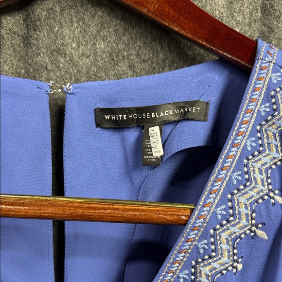 White House Black Market Blue Embroidered Garment - Picture 2 of 11